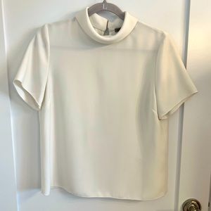 Last Chance! Jigsaw Off White Cream Crepe Blouse Top